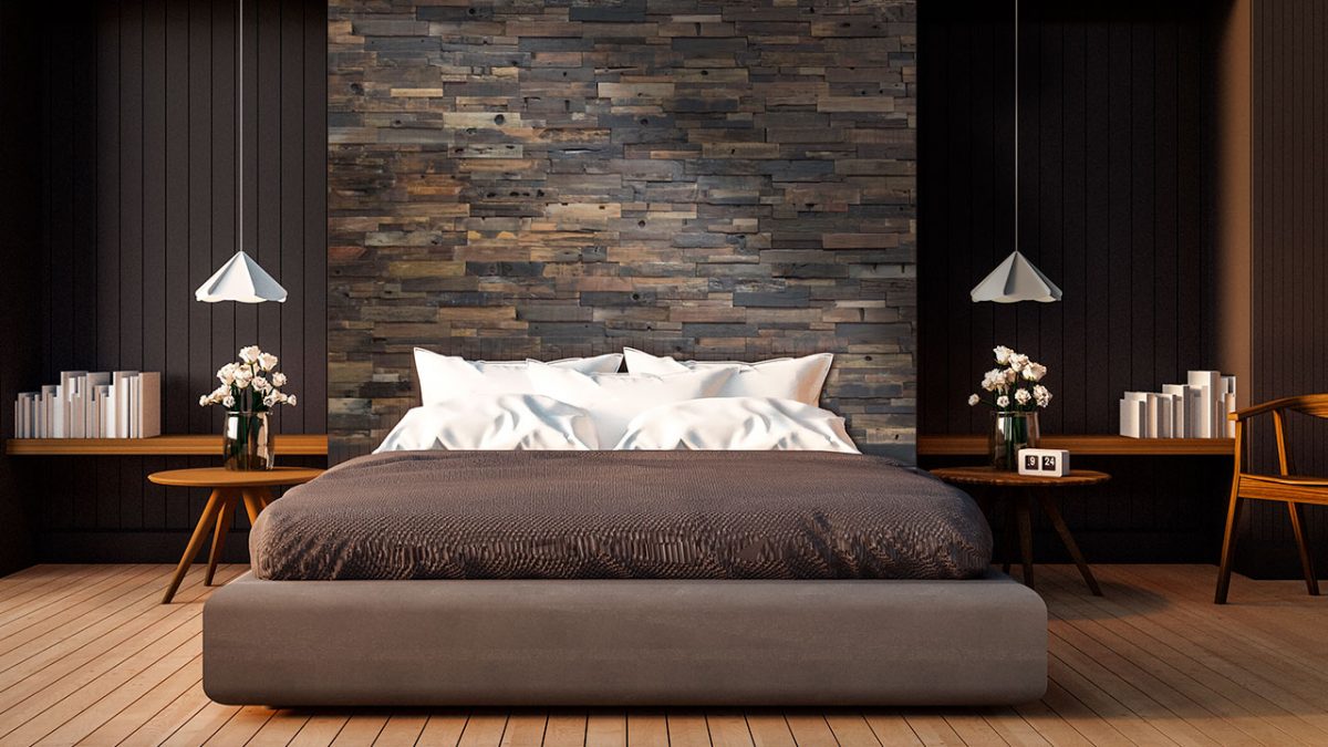 Reclaimed-wood-Dark-bedroom - Realstone Systems