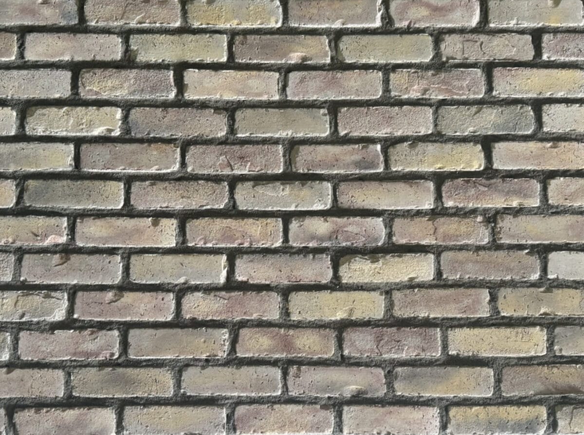 thin brick in an antique off white finish